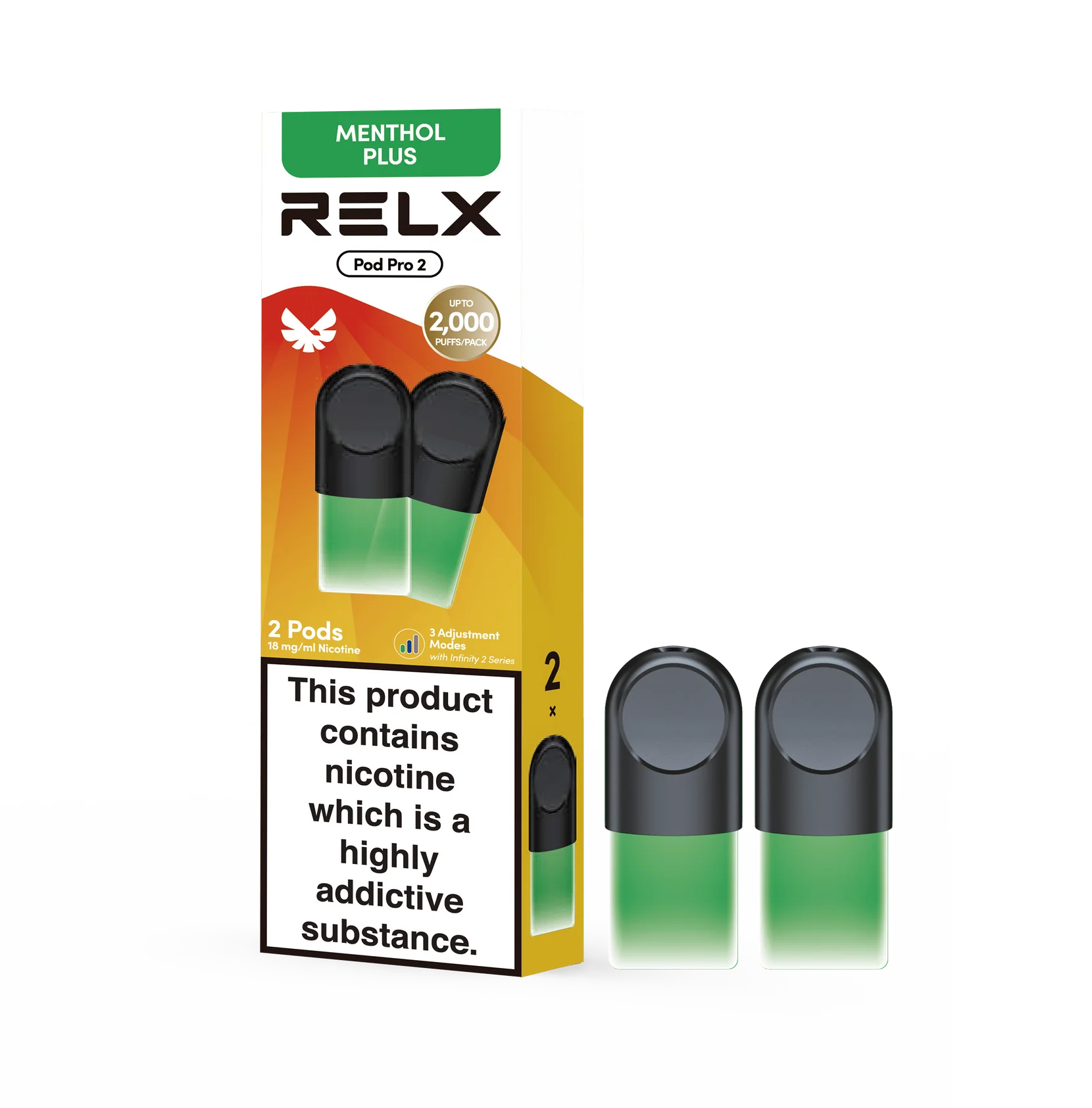 RELX Pod Pro Fruit Mint Tea Dessert Beverage and Tobacco More Flavors 0mg/ml and 18mg/ml Nicotine - Six Pandas