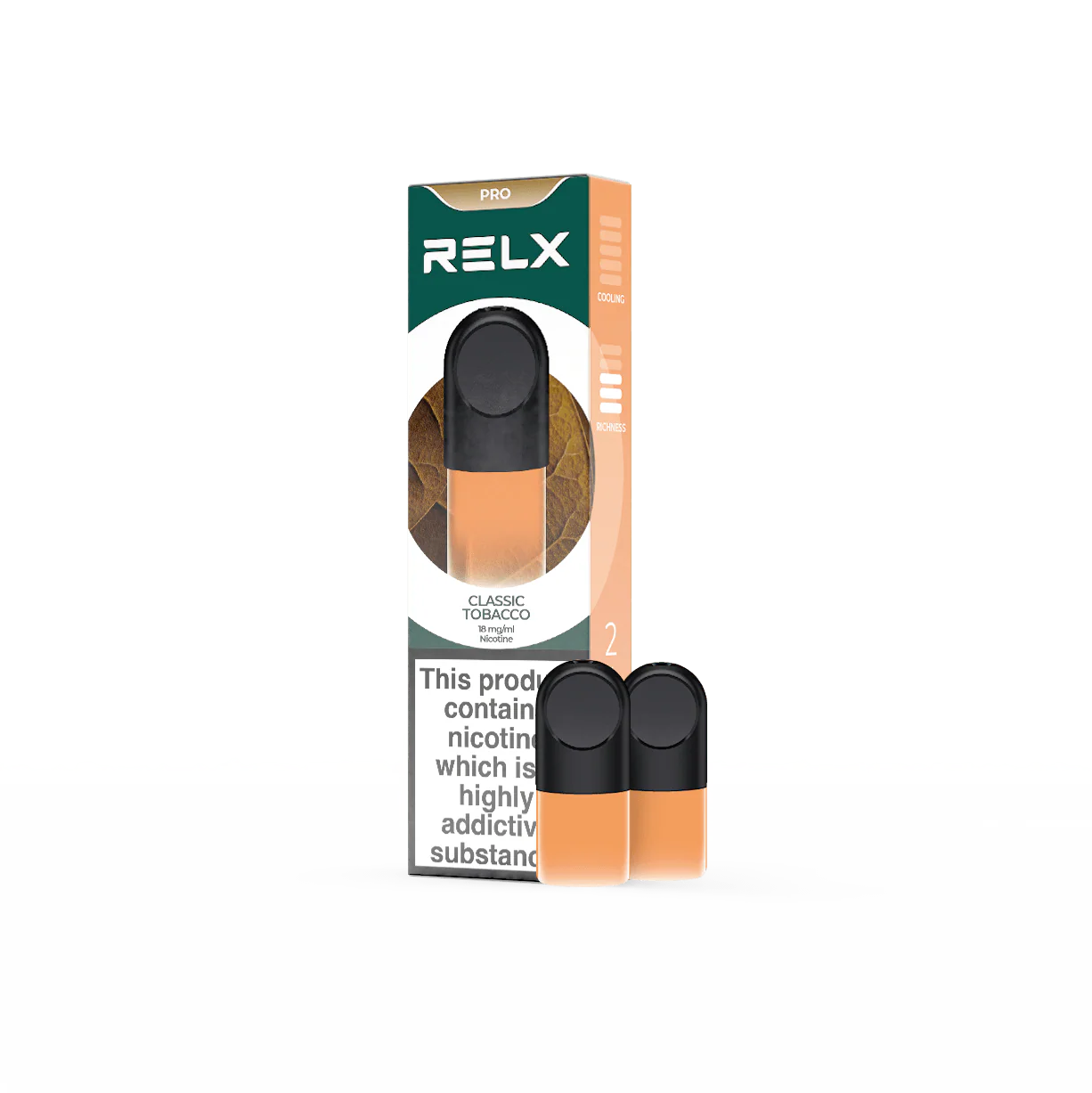 RELX Pod Pro Classic Tobacco Flavors 18mg/ml Nicotine - Six Pandas
