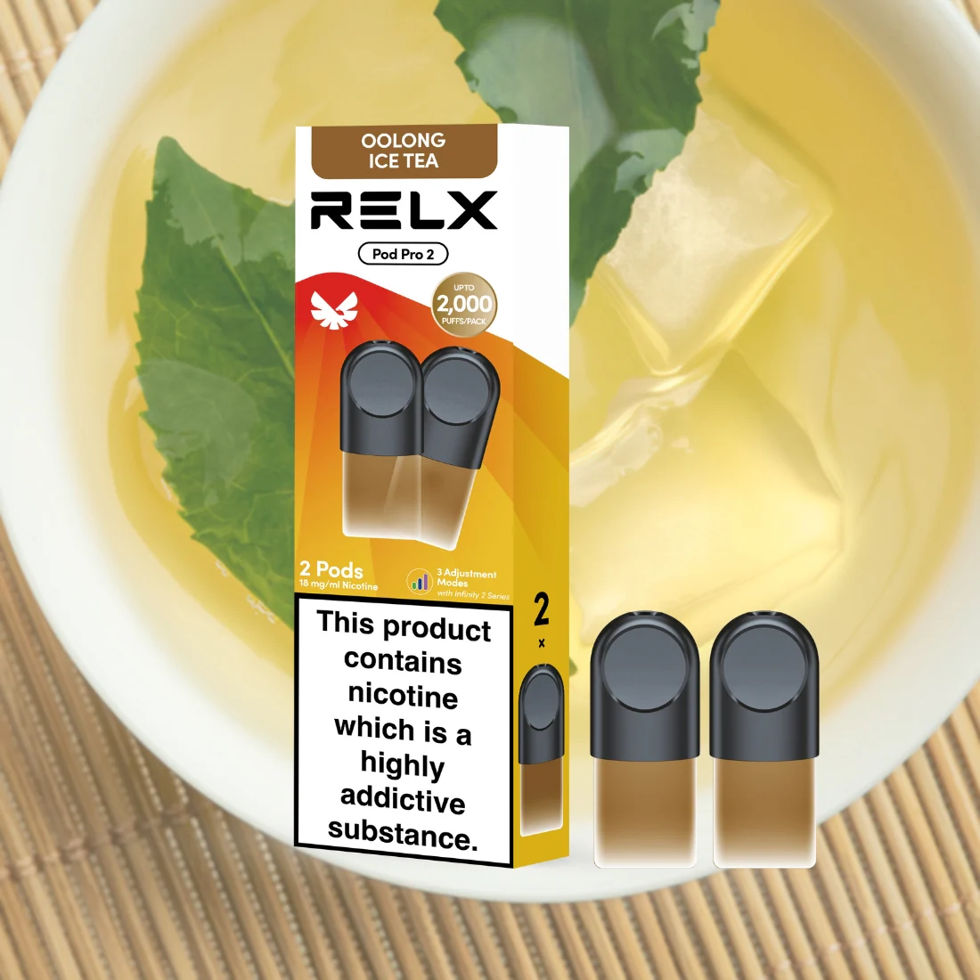 RELX Pod Pro Fruit Mint Tea Dessert Beverage and Tobacco More Flavors 0mg/ml and 18mg/ml Nicotine - Six Pandas