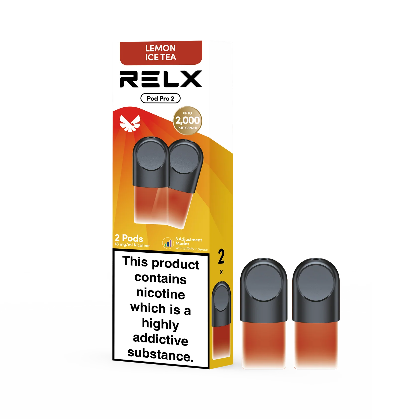 RELX Pod Pro Fruit Mint Tea Dessert Beverage and Tobacco More Flavors 0mg/ml and 18mg/ml Nicotine - Six Pandas